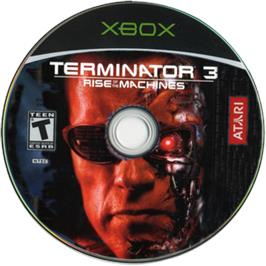 Artwork on the CD for Terminator 3: Rise of the Machines on the Microsoft Xbox.