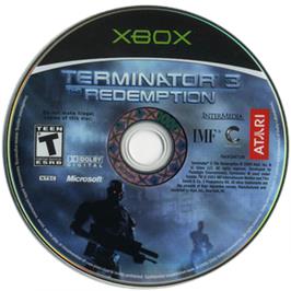 Artwork on the CD for Terminator 3: The Redemption on the Microsoft Xbox.
