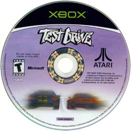 Artwork on the CD for Test Drive: Eve of Destruction on the Microsoft Xbox.