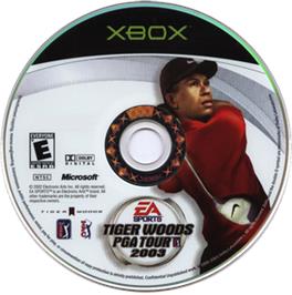 Artwork on the CD for Tiger Woods PGA Tour 2003 on the Microsoft Xbox.