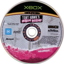 Artwork on the CD for Tony Hawk's American Wasteland on the Microsoft Xbox.