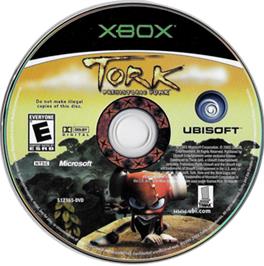 Artwork on the CD for Tork: Prehistoric Punk on the Microsoft Xbox.