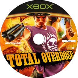 Artwork on the CD for Total Overdose: A Gunslinger's Tale in Mexico on the Microsoft Xbox.