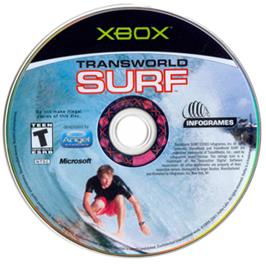 Artwork on the CD for TransWorld SURF on the Microsoft Xbox.