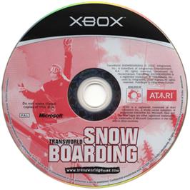 Artwork on the CD for TransWorld Snowboarding on the Microsoft Xbox.