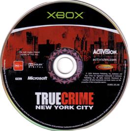 Artwork on the CD for True Crime: New York City (Collector's Edition) on the Microsoft Xbox.