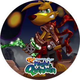 Artwork on the CD for Ty the Tasmanian Tiger 3: Night of the Quinkan on the Microsoft Xbox.