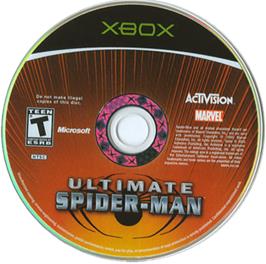 Artwork on the CD for Ultimate Spider-Man on the Microsoft Xbox.