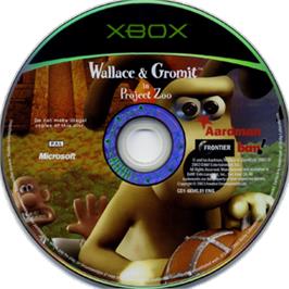 Artwork on the CD for Wallace & Gromit in Project Zoo on the Microsoft Xbox.