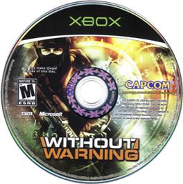 Artwork on the CD for Without Warning on the Microsoft Xbox.