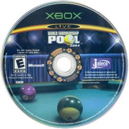 Artwork on the CD for World Championship Pool 2004 on the Microsoft Xbox.