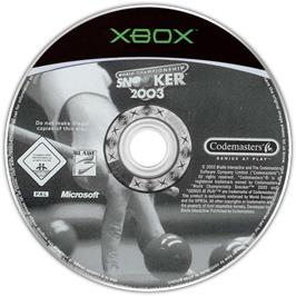 Artwork on the CD for World Championship Snooker 2003 on the Microsoft Xbox.