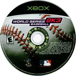 Artwork on the CD for World Series Baseball on the Microsoft Xbox.