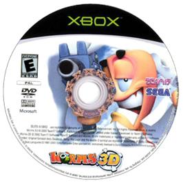 Artwork on the CD for Worms 3D on the Microsoft Xbox.