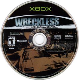 Artwork on the CD for Wreckless: The Yakuza Missions on the Microsoft Xbox.
