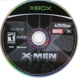 Artwork on the CD for X-Men: The Official Game on the Microsoft Xbox.