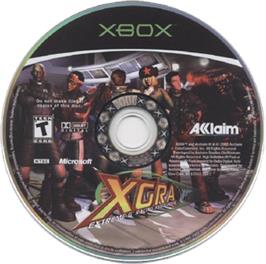 Artwork on the CD for XGRA: Extreme G Racing Association on the Microsoft Xbox.