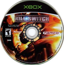 Artwork on the CD for kill.switch on the Microsoft Xbox.