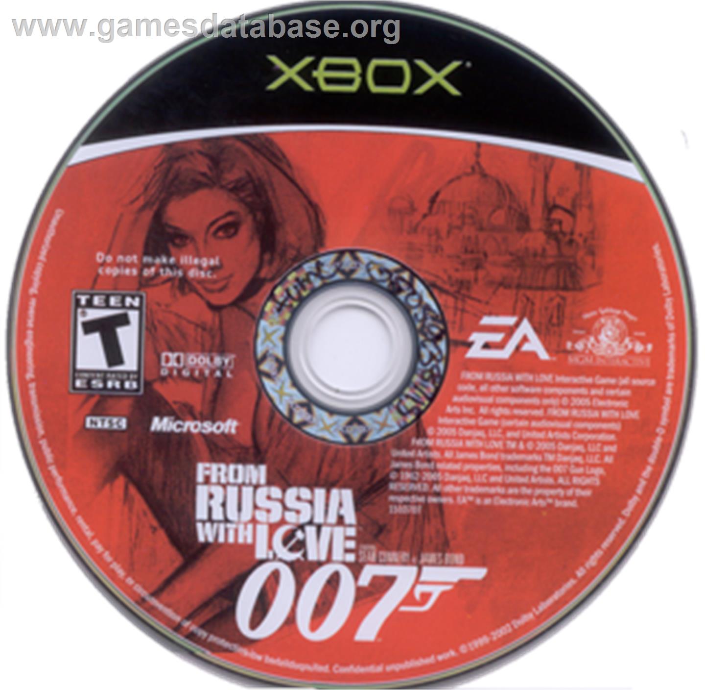 007: From Russia with Love - Microsoft Xbox - Artwork - CD