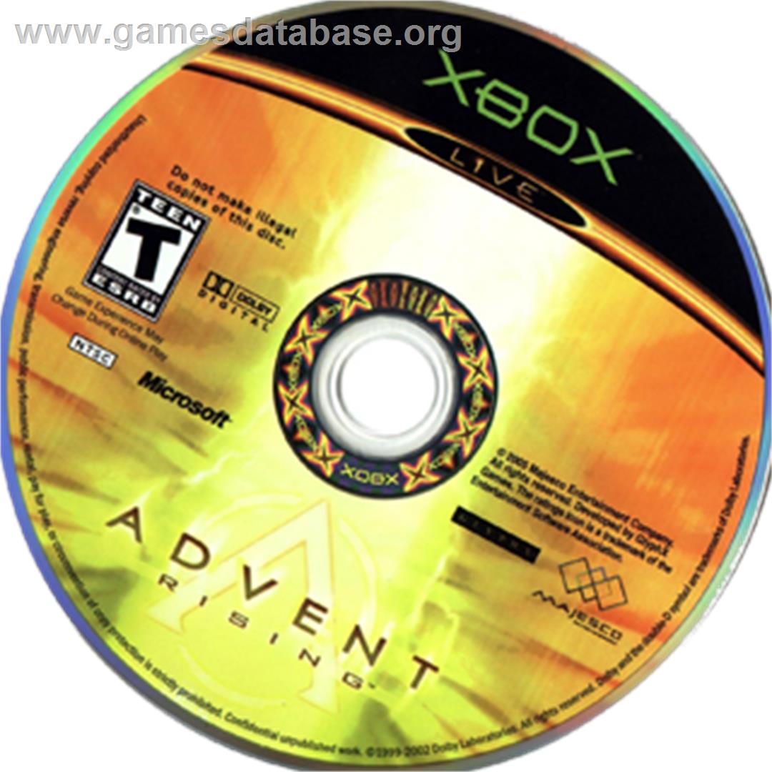Advent Rising - Microsoft Xbox - Artwork - CD