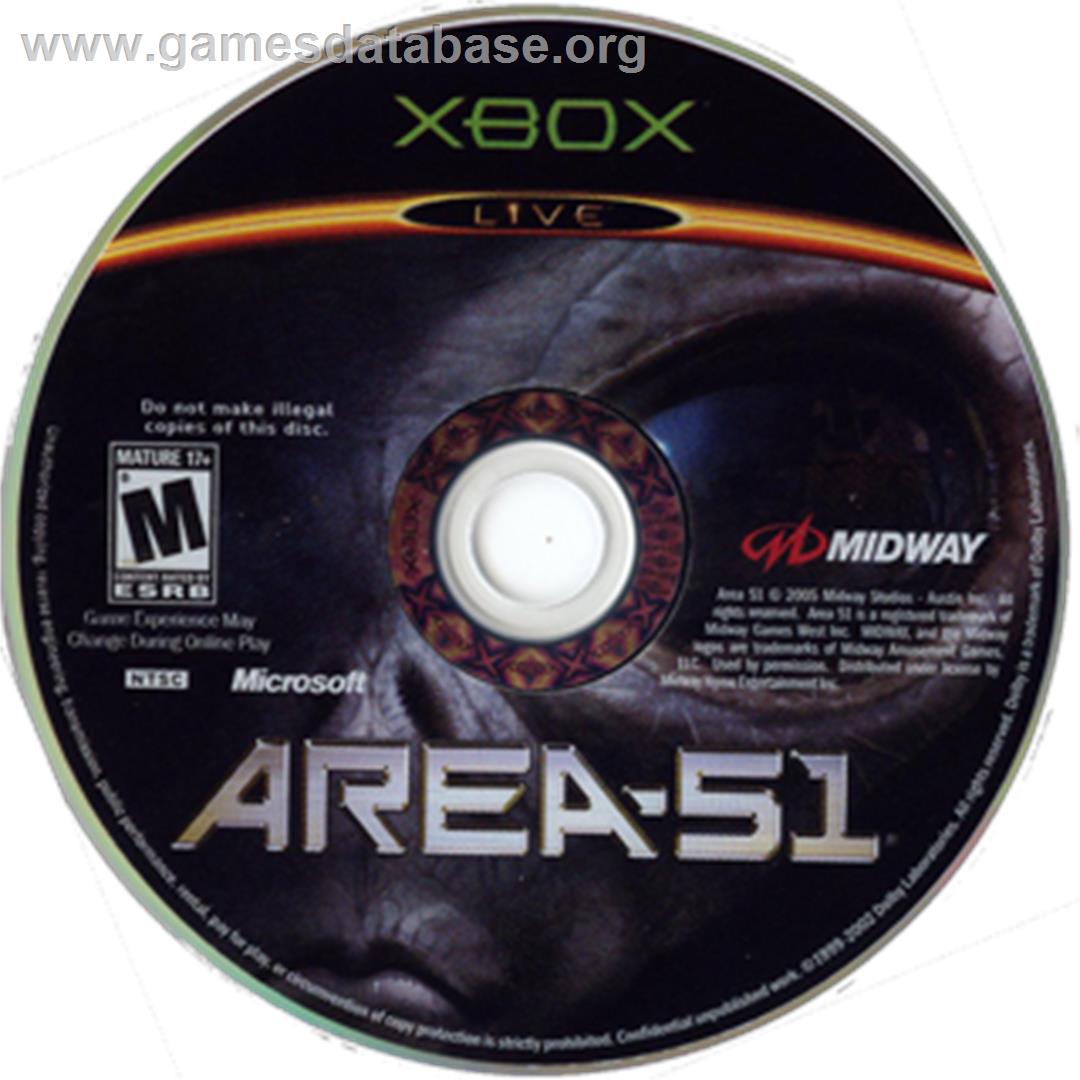 Area 51 - Microsoft Xbox - Artwork - CD