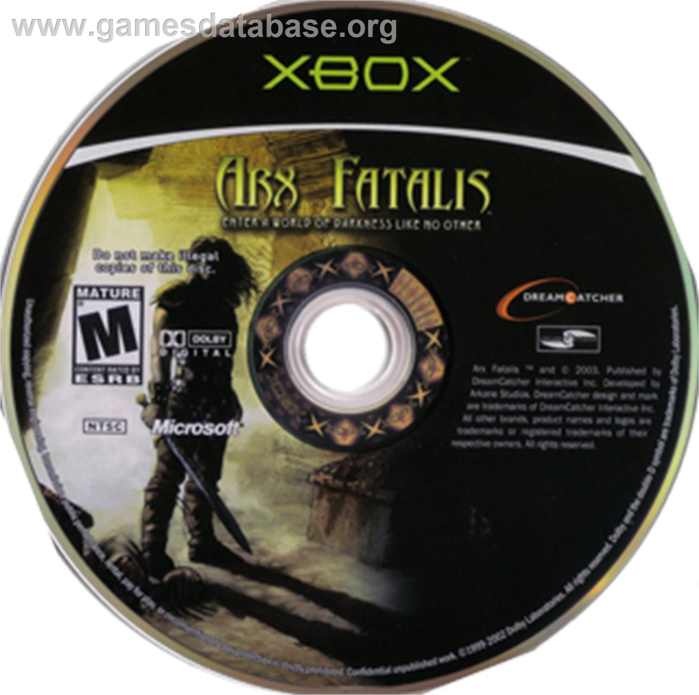 Arx Fatalis - Microsoft Xbox - Artwork - CD