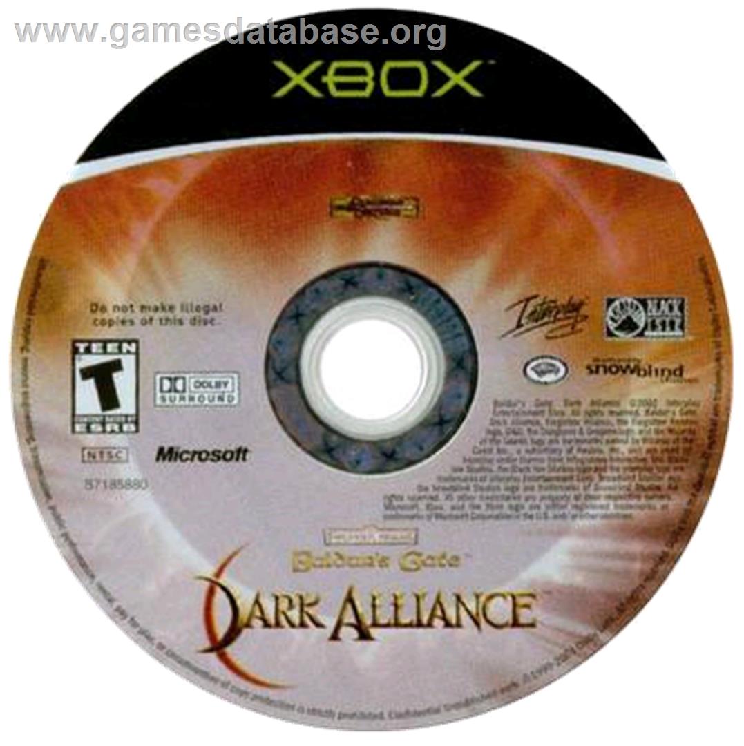 Baldur's Gate: Dark Alliance - Microsoft Xbox - Artwork - CD