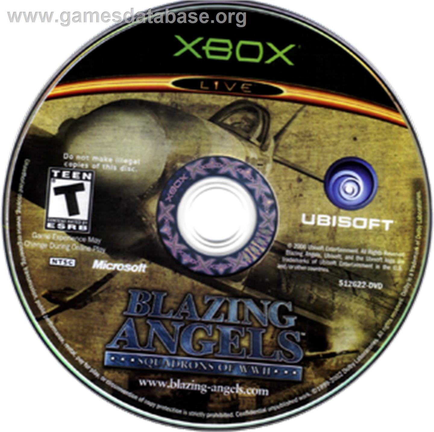 Blazing Angels: Squadrons of WWII - Microsoft Xbox - Artwork - CD