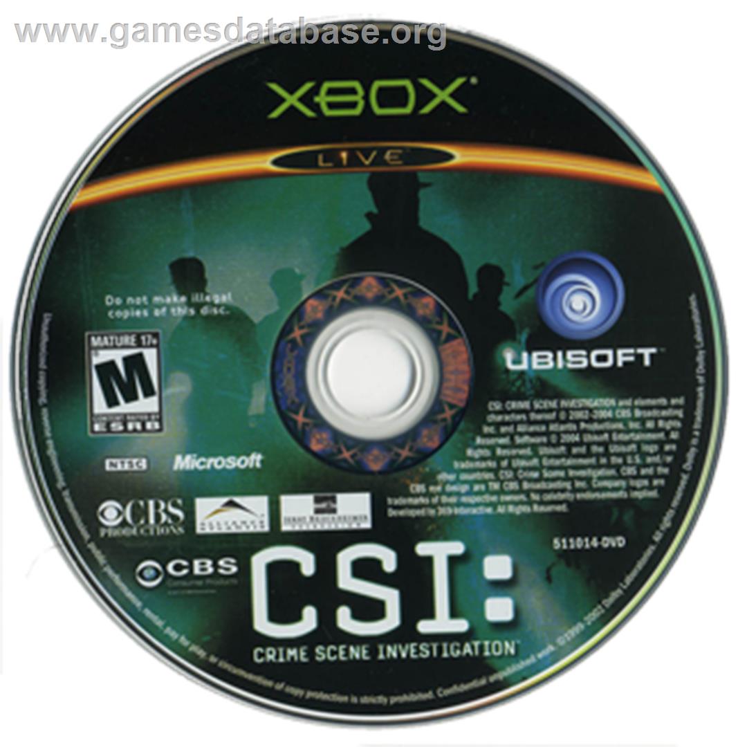 CSI: Crime Scene Investigation - Microsoft Xbox - Artwork - CD