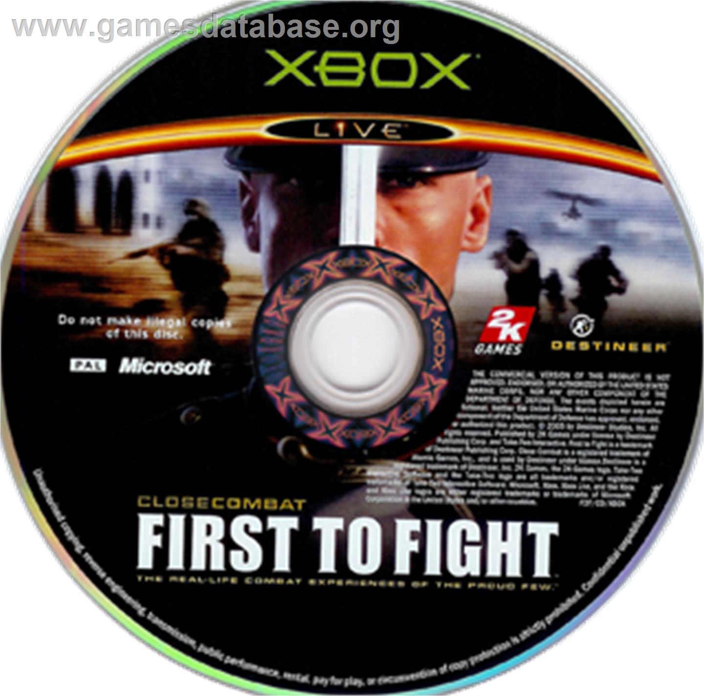 Close Combat: First to Fight - Microsoft Xbox - Artwork - CD