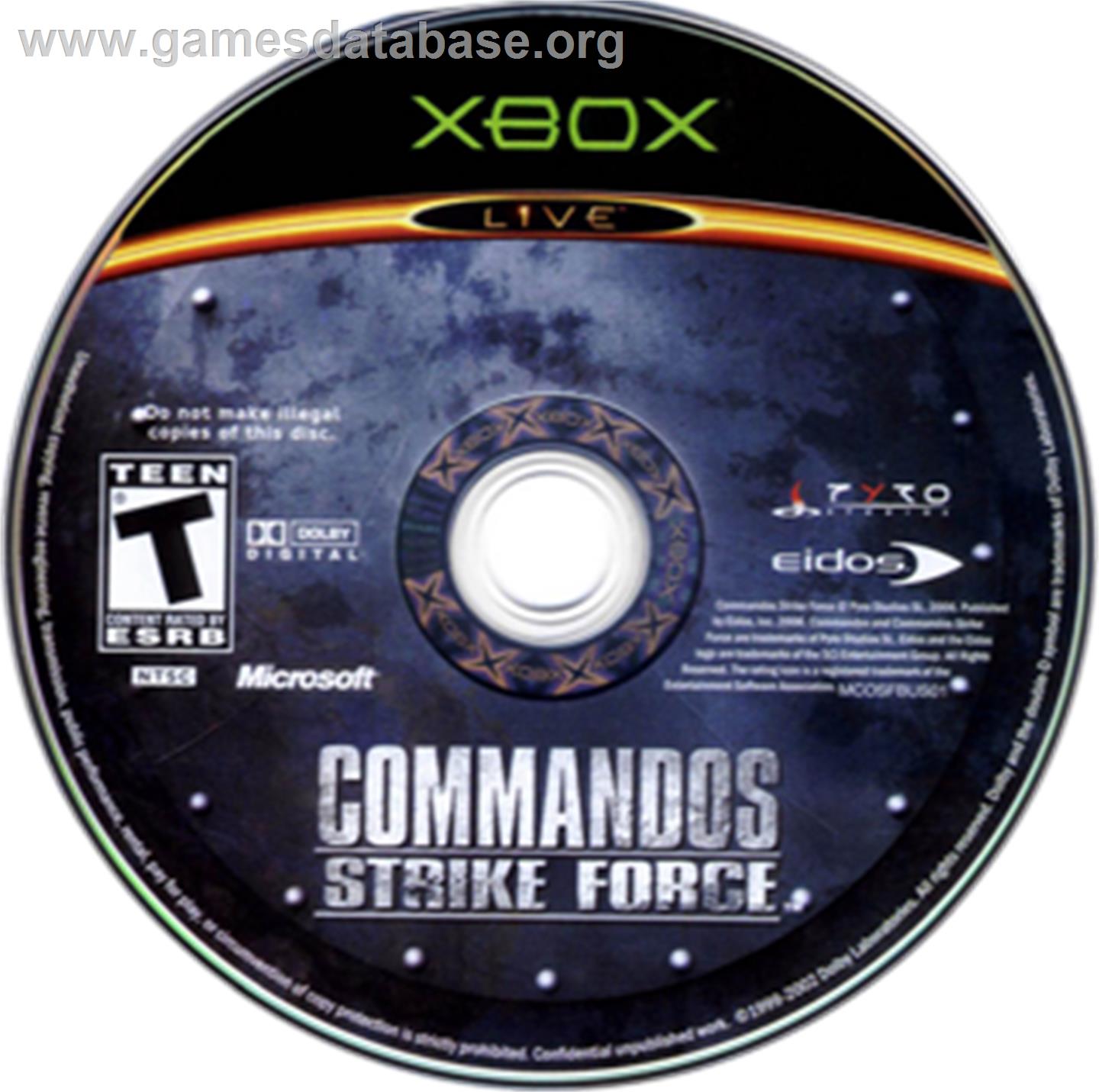 Commandos: Strike Force - Microsoft Xbox - Artwork - CD