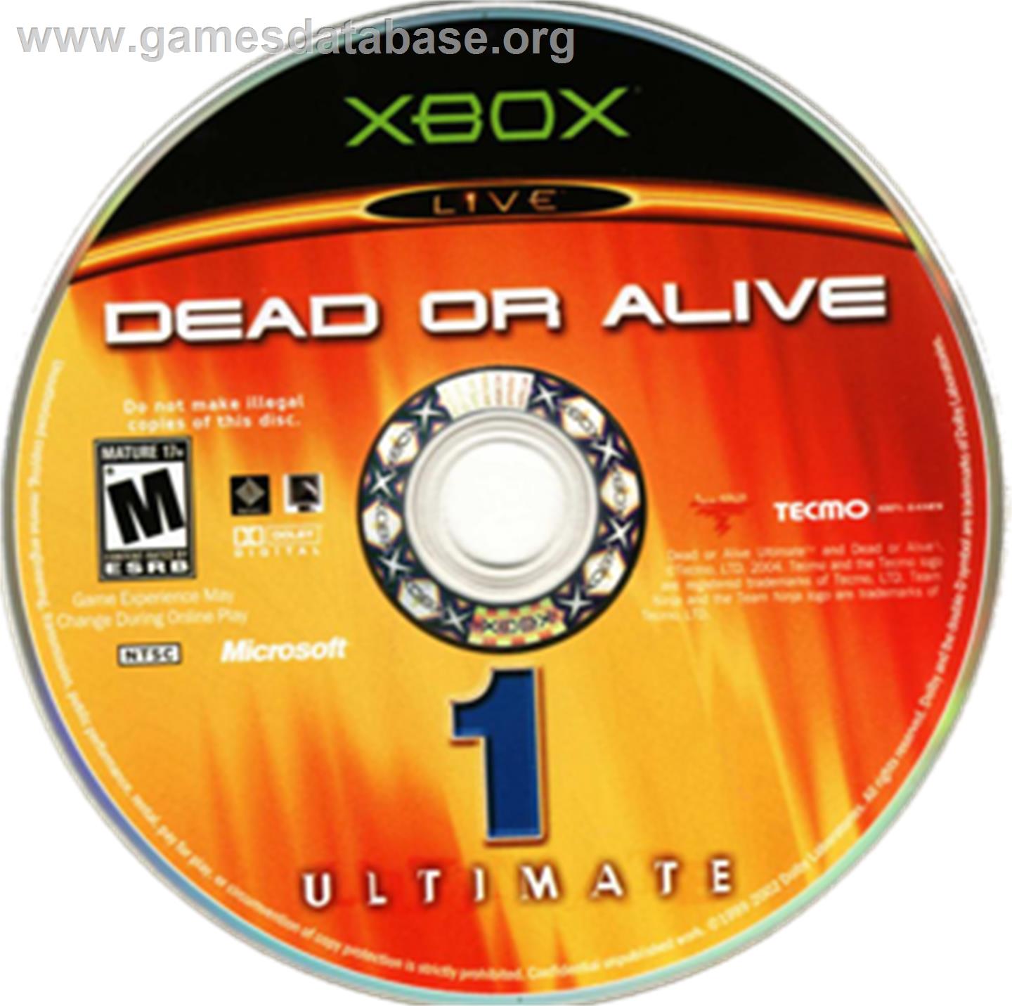 Dead or Alive Ultimate - Microsoft Xbox - Artwork - CD