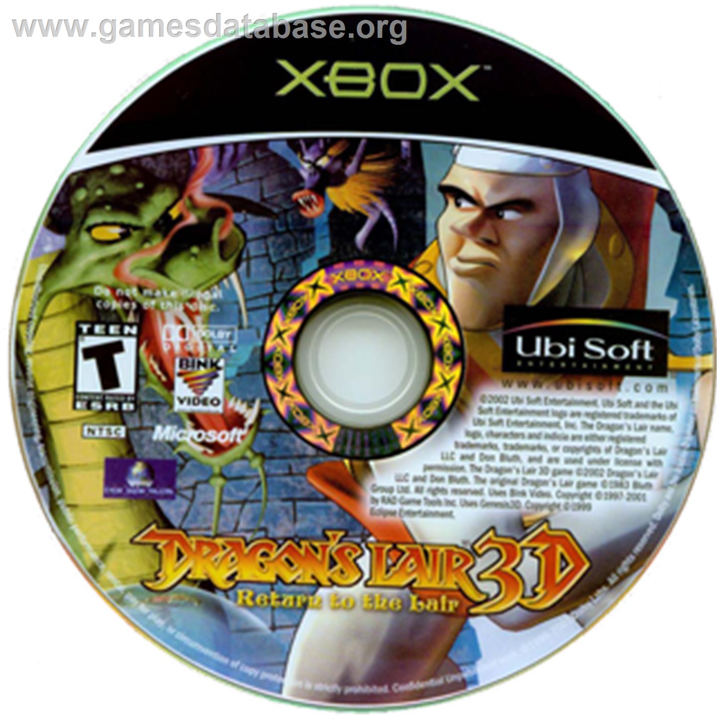 Dragon's Lair 3D: Return to the Lair - Microsoft Xbox - Artwork - CD
