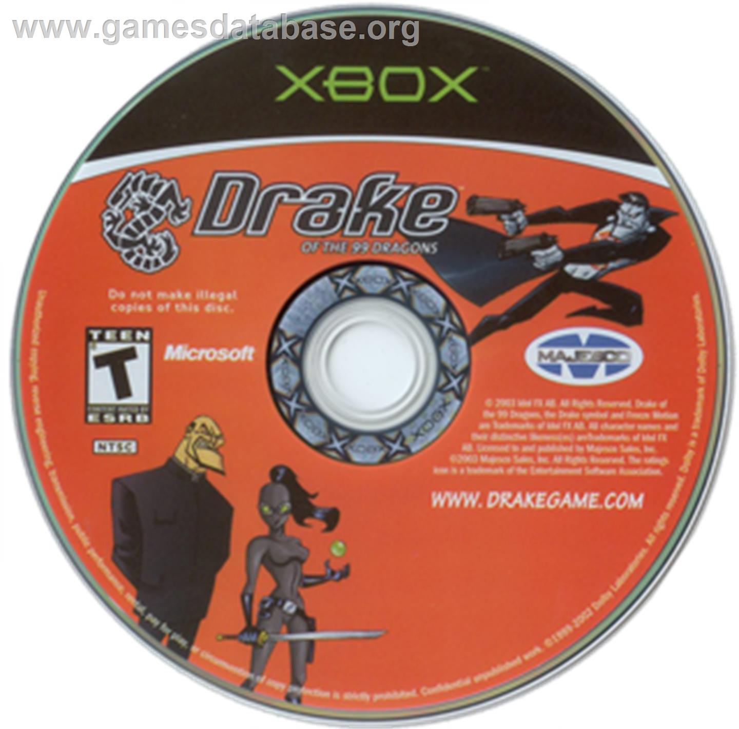 Drake of the 99 Dragons - Microsoft Xbox - Artwork - CD