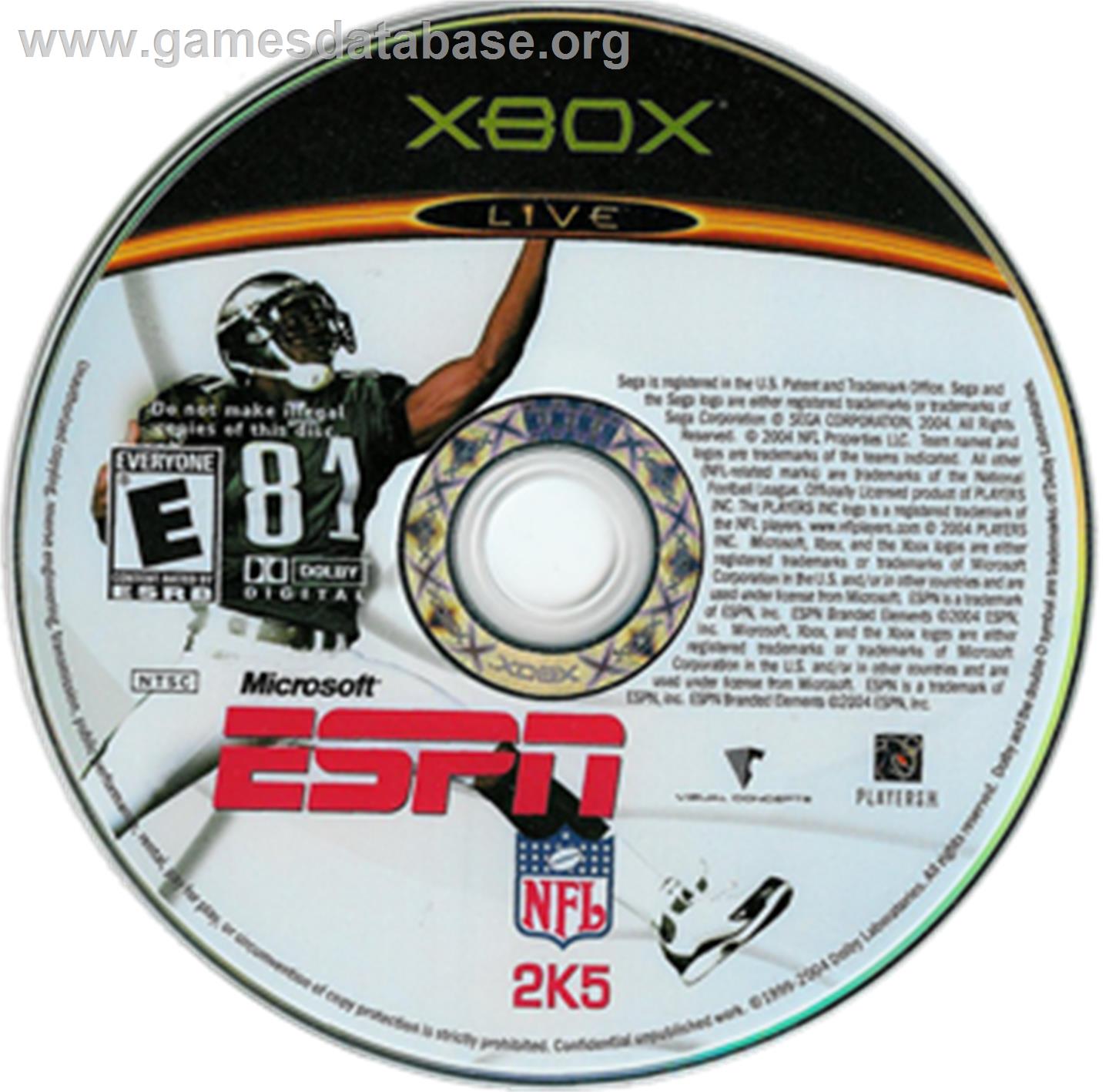 ESPN NFL 2K5 - Microsoft Xbox - Artwork - CD
