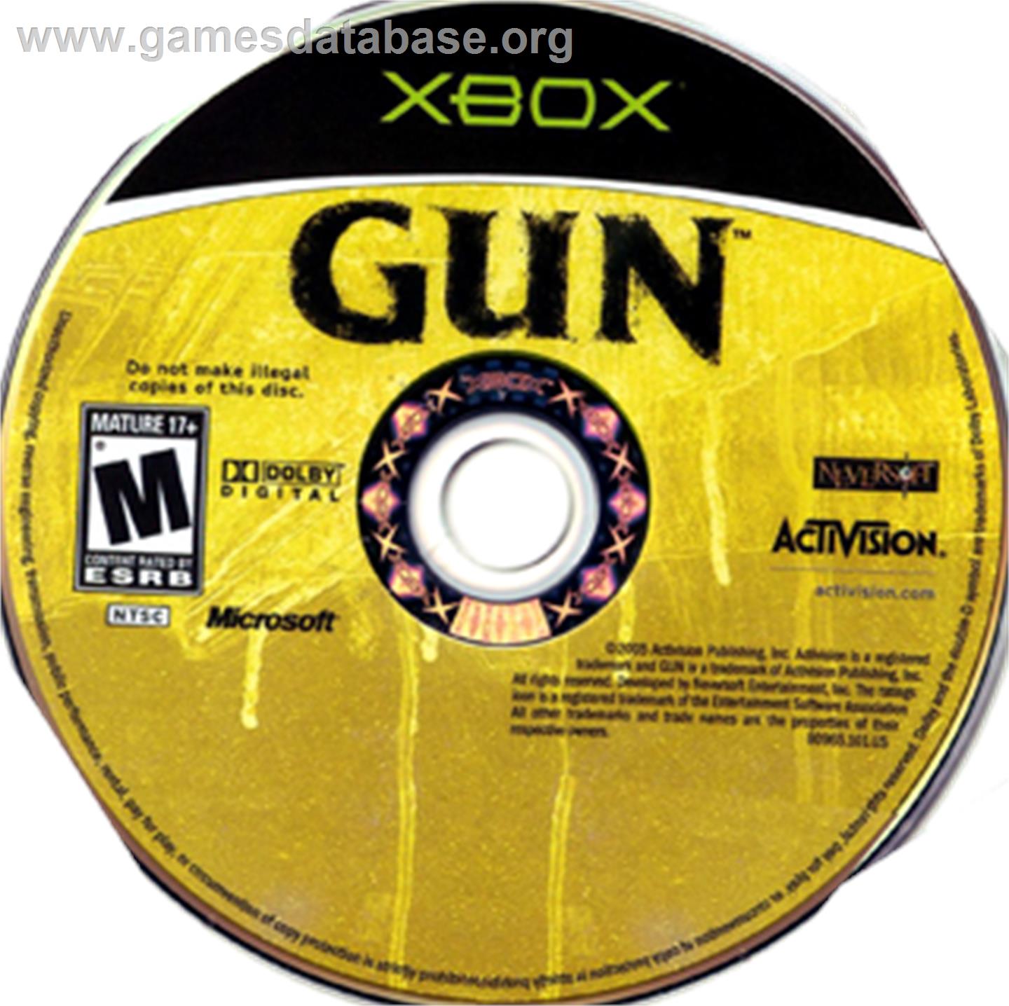 GUN - Microsoft Xbox - Artwork - CD
