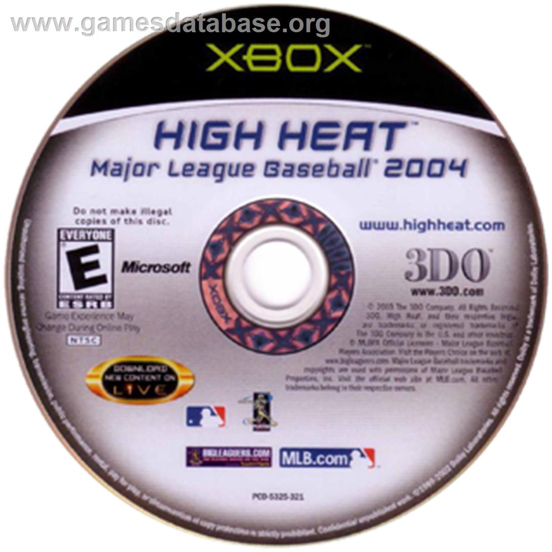 High Heat Major League Baseball 2004 - Microsoft Xbox - Artwork - CD