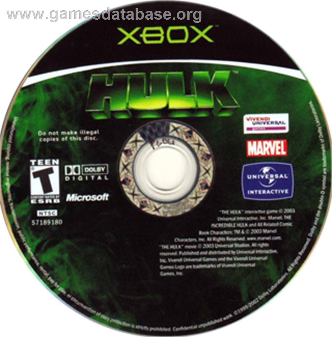 Hulk - Microsoft Xbox - Artwork - CD
