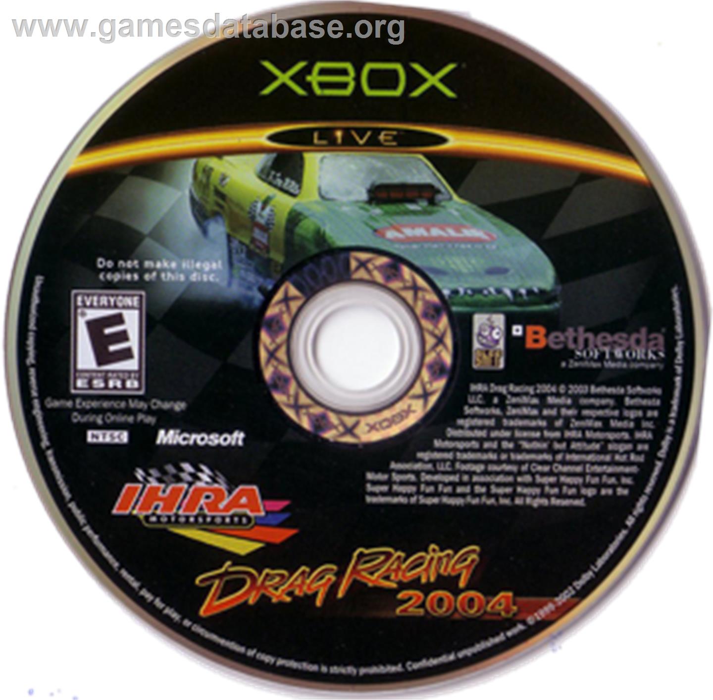 IHRA Drag Racing 2004 - Microsoft Xbox - Artwork - CD