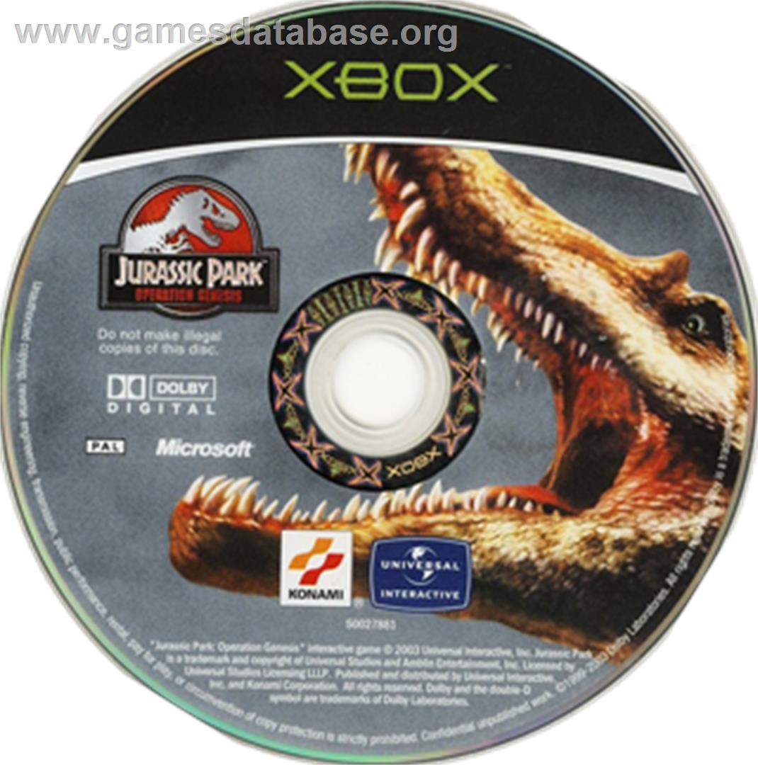 Jurassic Park: Operation Genesis - Microsoft Xbox - Artwork - CD