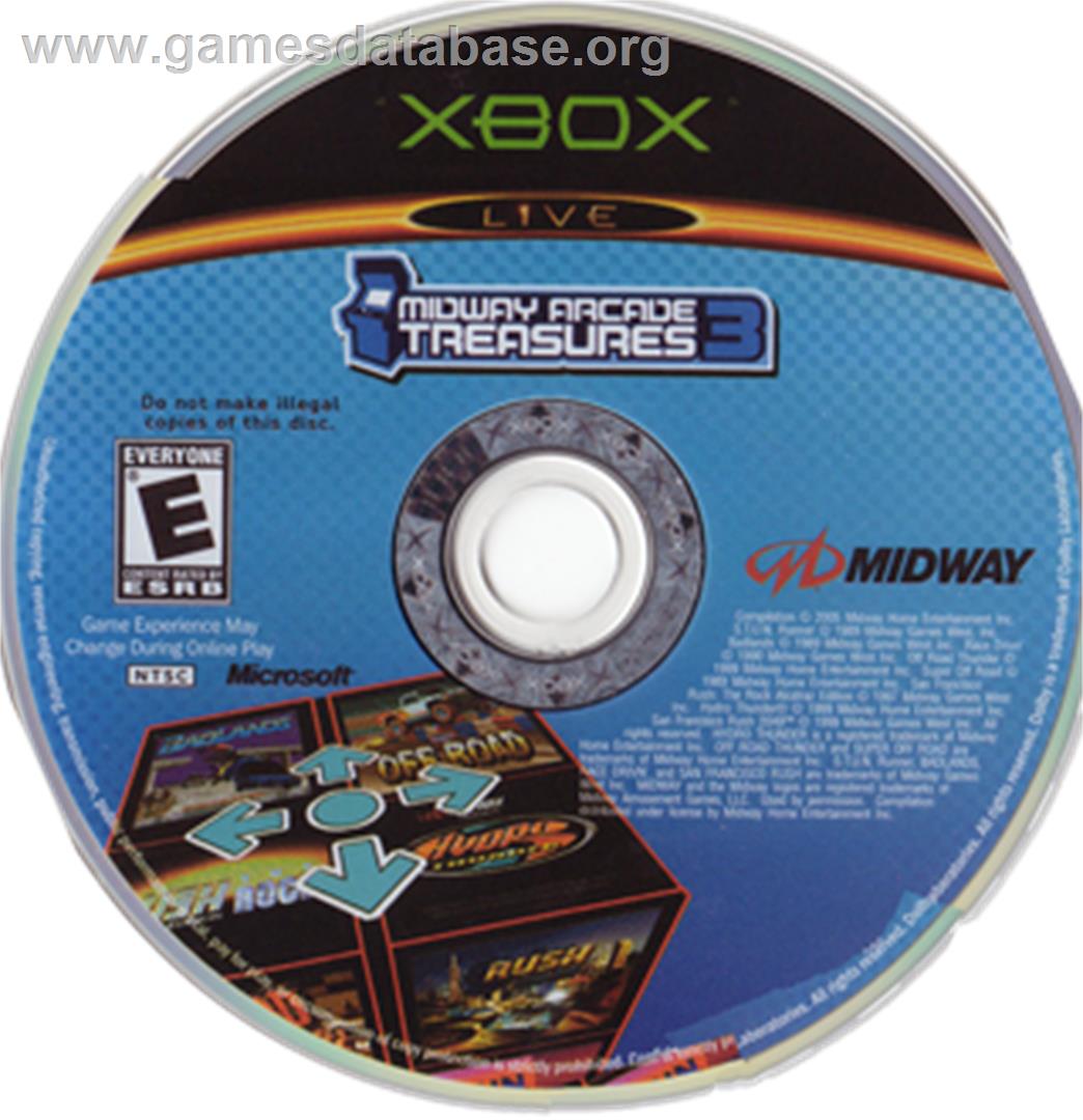 Midway Arcade Treasures 3 - Microsoft Xbox - Artwork - CD