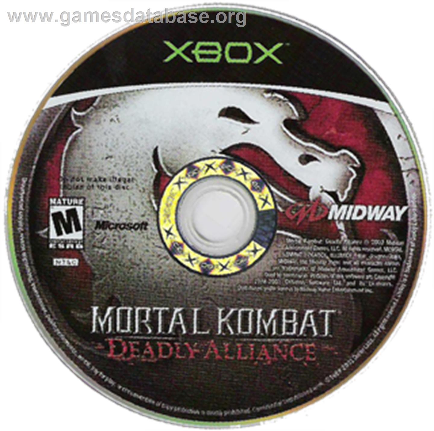 Mortal Kombat: Deadly Alliance - Microsoft Xbox - Artwork - CD
