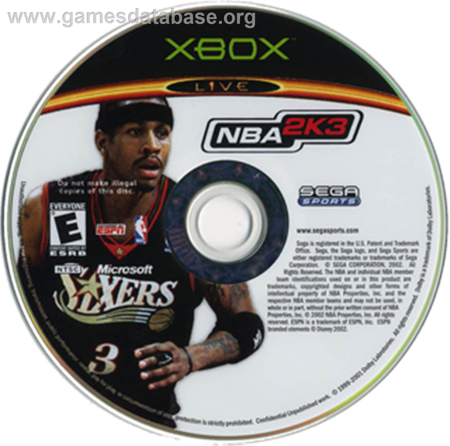 NBA 2K3 - Microsoft Xbox - Artwork - CD