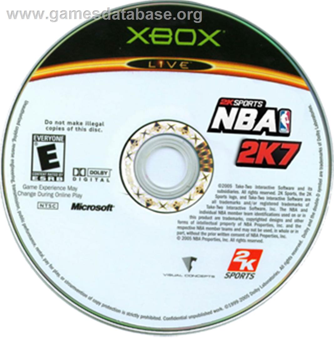 NBA 2K7 - Microsoft Xbox - Artwork - CD
