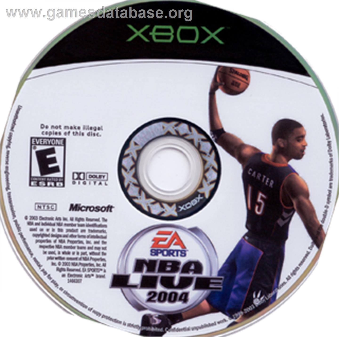 NBA Live 2004 - Microsoft Xbox - Artwork - CD