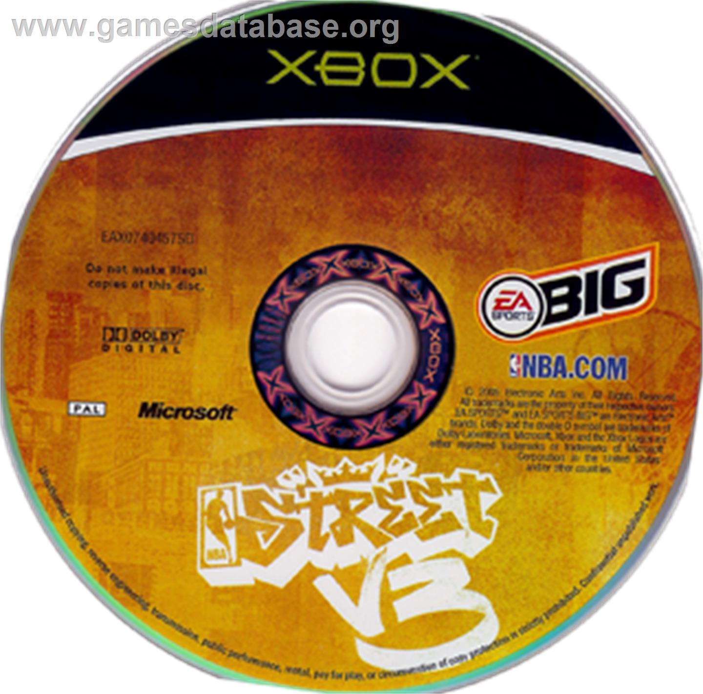 NBA Street V3 - Microsoft Xbox - Artwork - CD