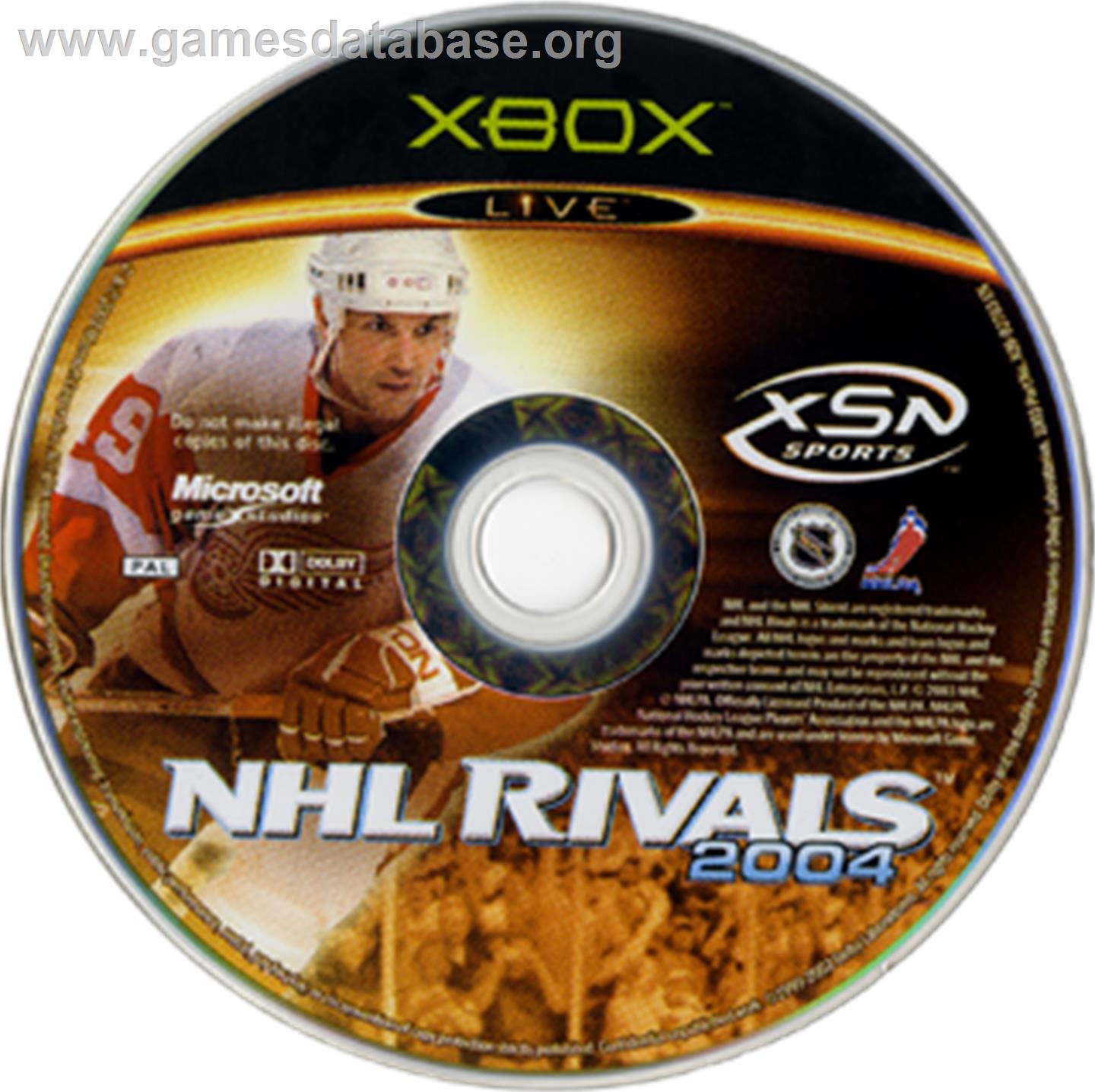 NHL Rivals 2004 - Microsoft Xbox - Artwork - CD