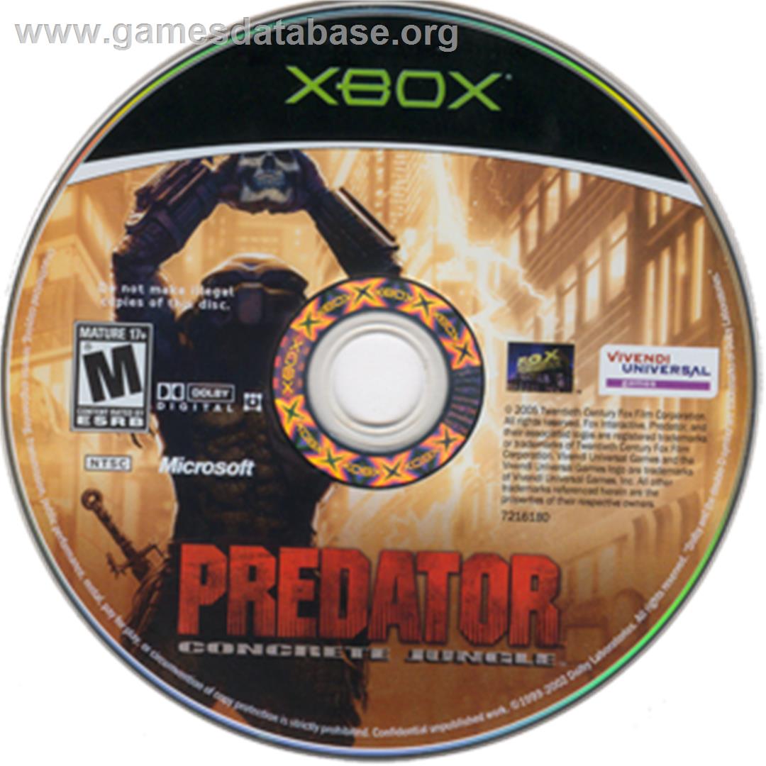 Predator: Concrete Jungle - Microsoft Xbox - Artwork - CD