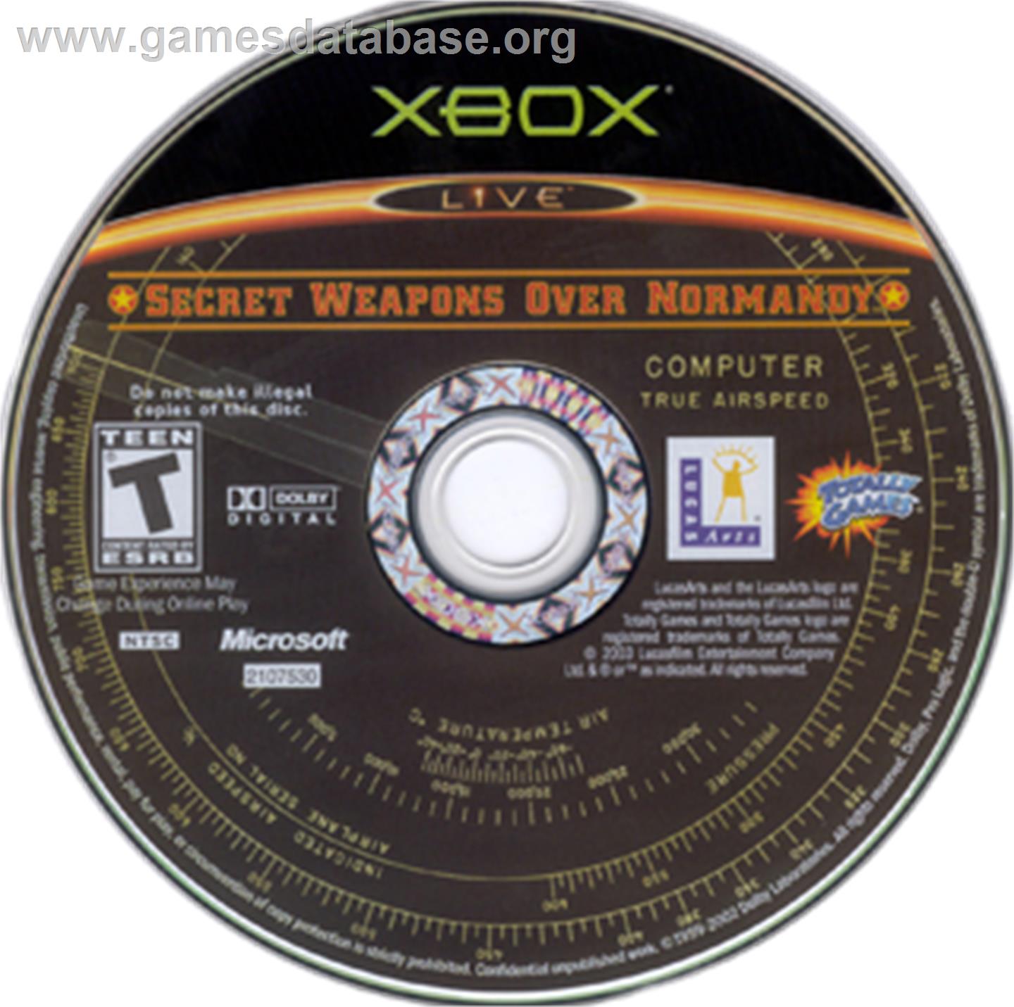 Secret Weapons Over Normandy - Microsoft Xbox - Artwork - CD
