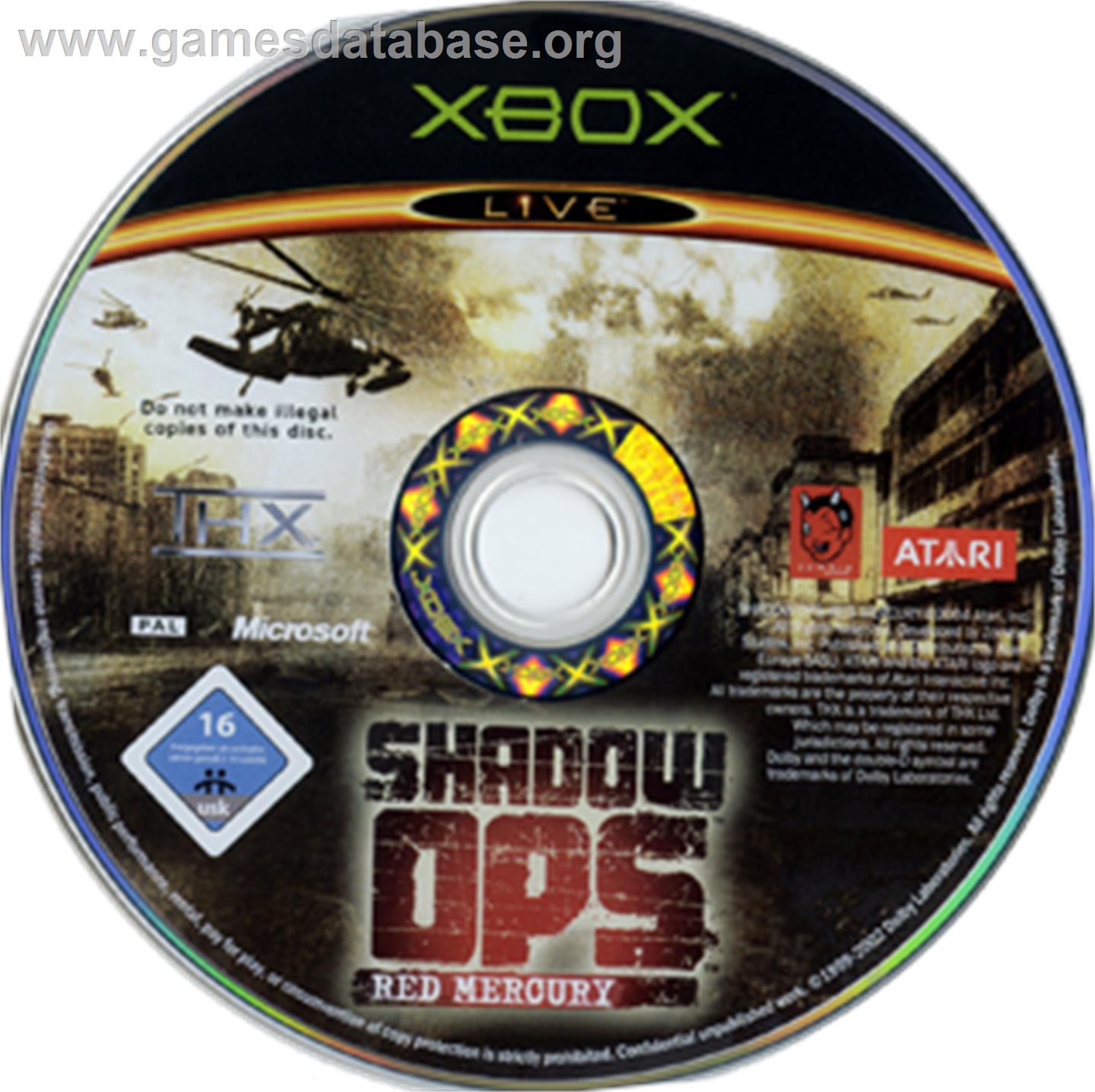 Shadow Ops: Red Mercury - Microsoft Xbox - Artwork - CD
